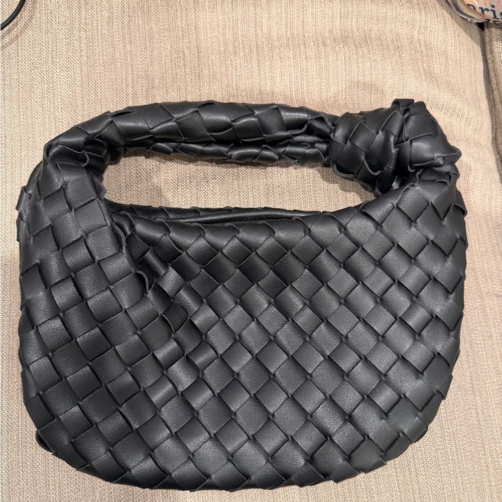 Black Woven Handbag
